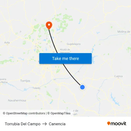 Torrubia Del Campo to Canencia map