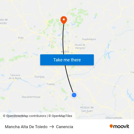 Mancha Alta De Toledo to Canencia map