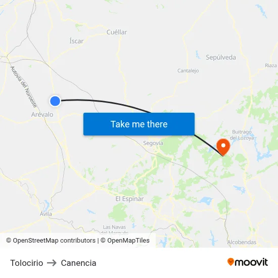 Tolocirio to Canencia map
