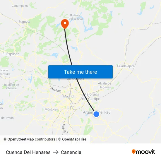 Cuenca Del Henares to Canencia map