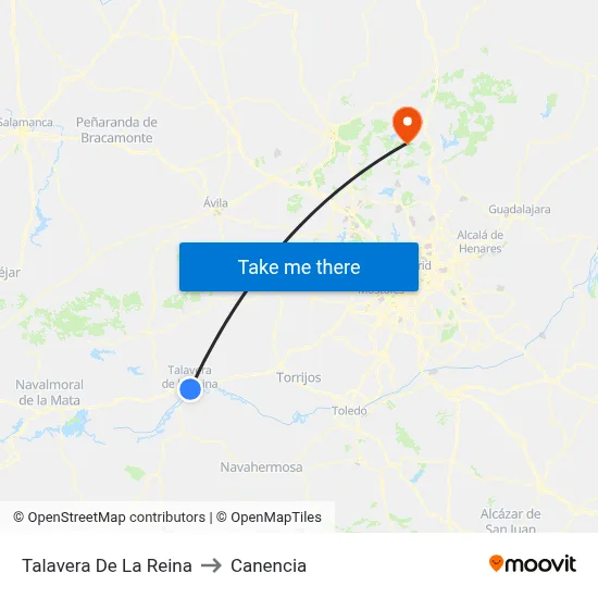 Talavera De La Reina to Canencia map
