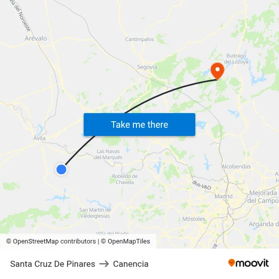 Santa Cruz De Pinares to Canencia map