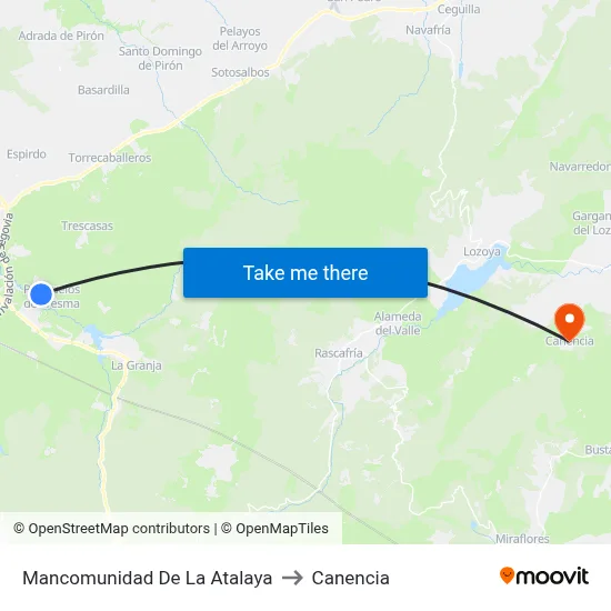 Mancomunidad De La Atalaya to Canencia map