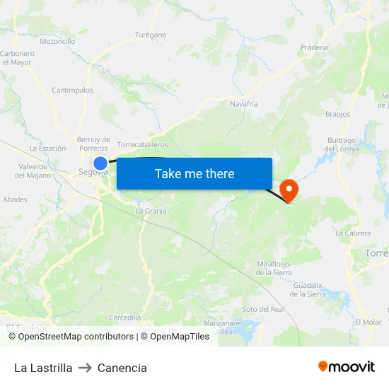 La Lastrilla to Canencia map