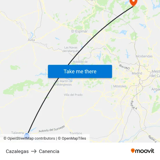 Cazalegas to Canencia map