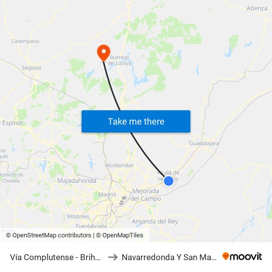 Vía Complutense - Brihuega to Navarredonda Y San Mamés map