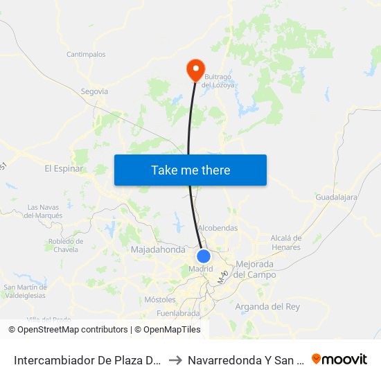 Intercambiador De Plaza De Castilla to Navarredonda Y San Mamés map