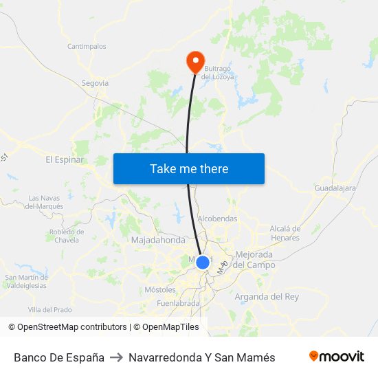 Banco De España to Navarredonda Y San Mamés map