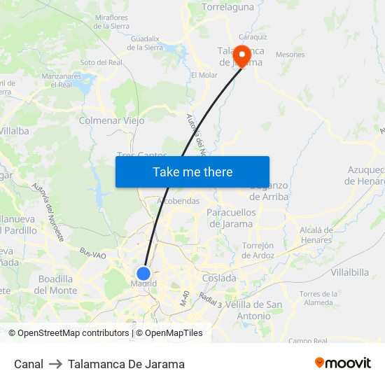 Canal to Talamanca De Jarama map