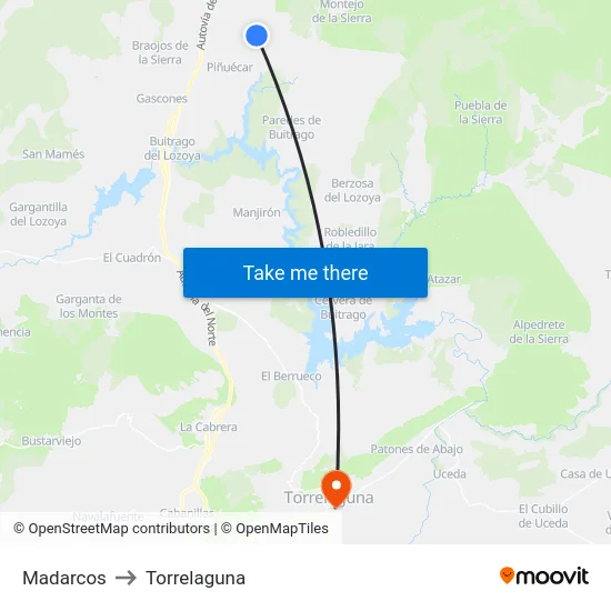 Madarcos to Torrelaguna map