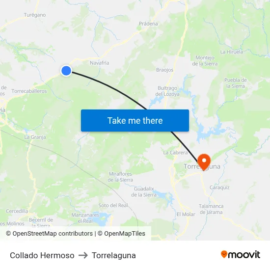 Collado Hermoso to Torrelaguna map