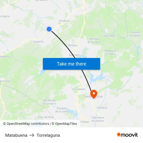 Matabuena to Torrelaguna map