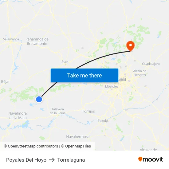 Poyales Del Hoyo to Torrelaguna map