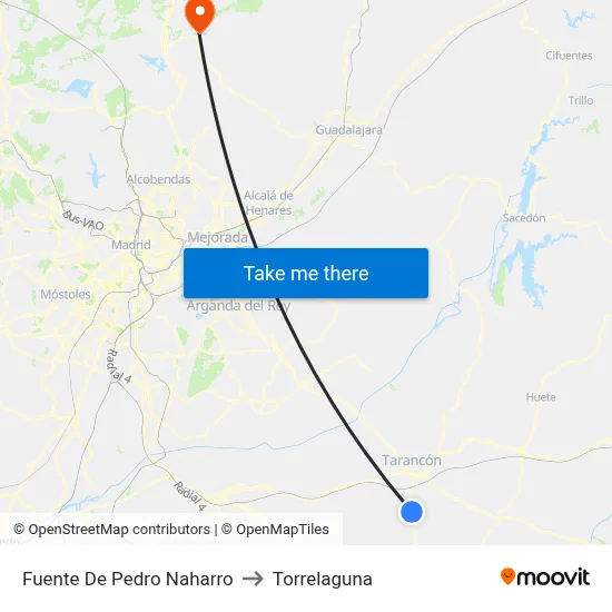 Fuente De Pedro Naharro to Torrelaguna map