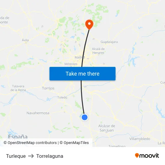 Turleque to Torrelaguna map