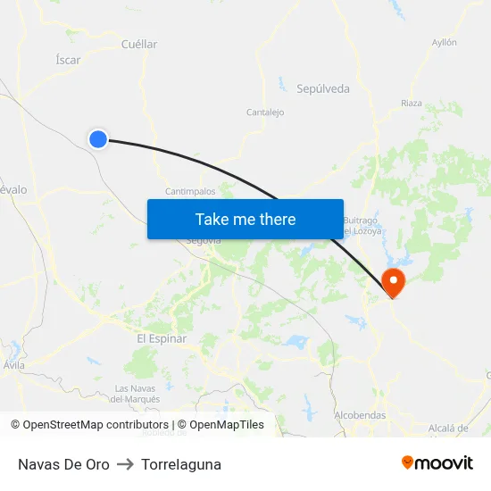 Navas De Oro to Torrelaguna map
