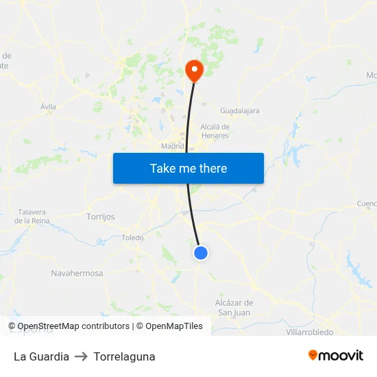 La Guardia to Torrelaguna map