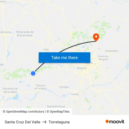Santa Cruz Del Valle to Torrelaguna map