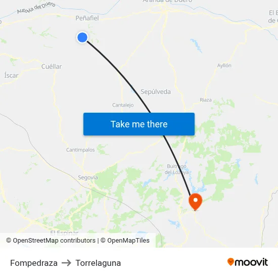 Fompedraza to Torrelaguna map