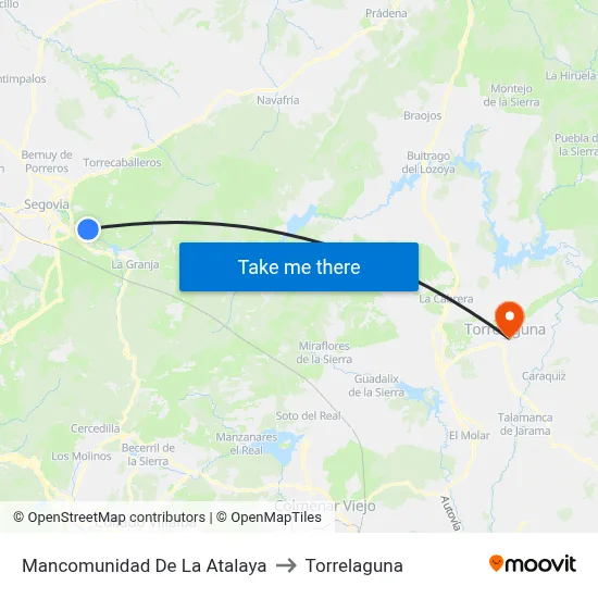 Mancomunidad De La Atalaya to Torrelaguna map