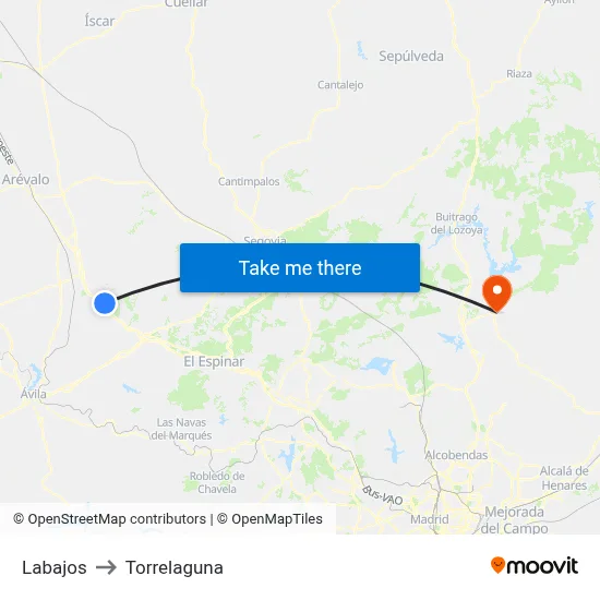 Labajos to Torrelaguna map
