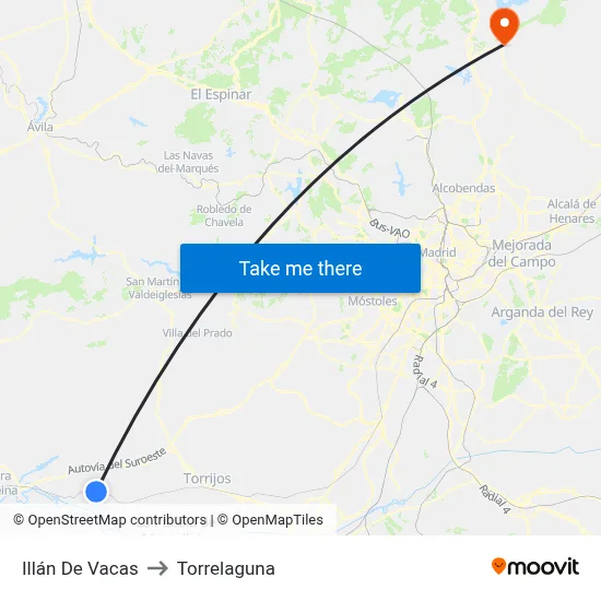 Illán De Vacas to Torrelaguna map