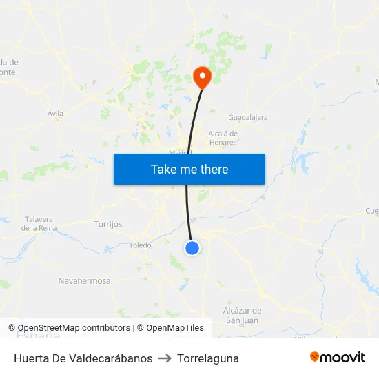 Huerta De Valdecarábanos to Torrelaguna map