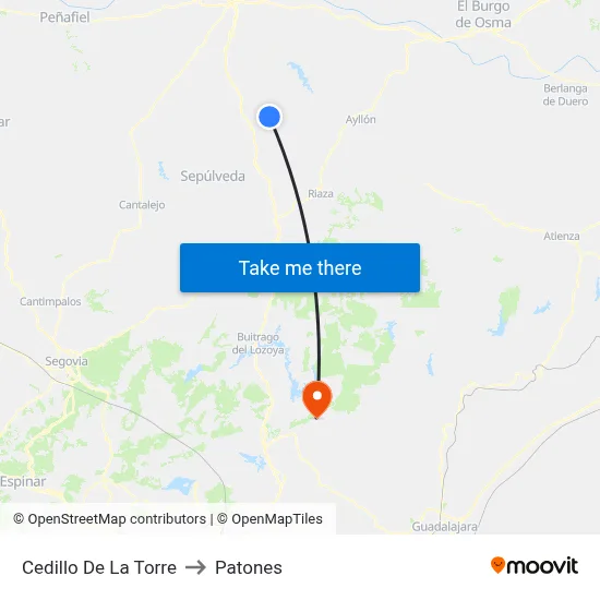 Cedillo De La Torre to Patones map