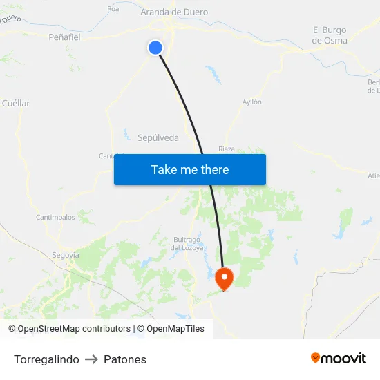 Torregalindo to Patones map