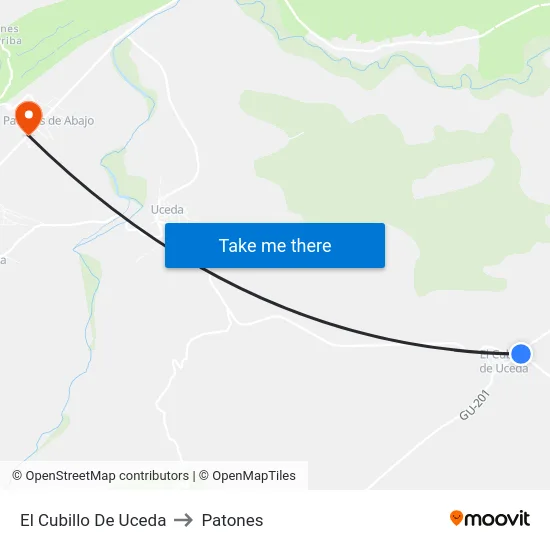 El Cubillo De Uceda to Patones map