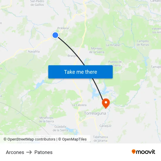 Arcones to Patones map