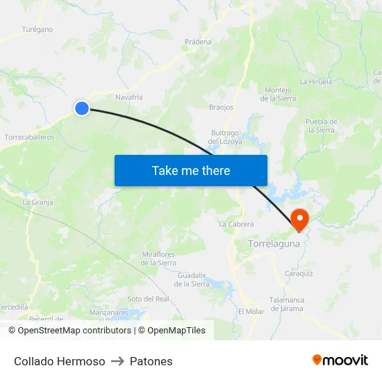 Collado Hermoso to Patones map