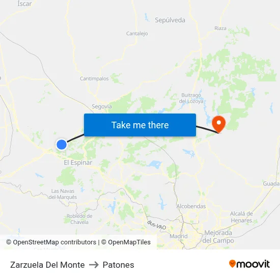Zarzuela Del Monte to Patones map
