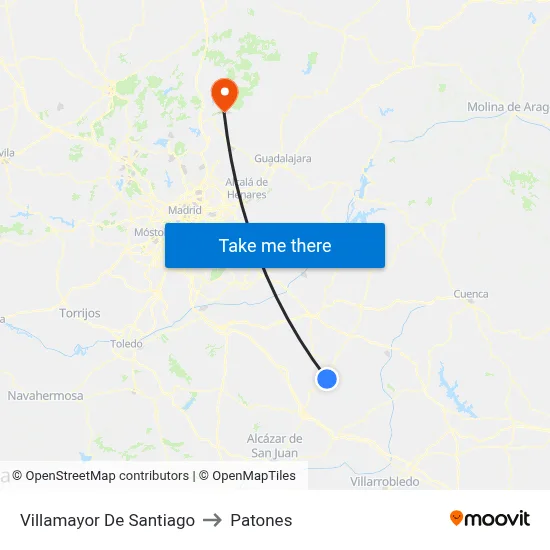 Villamayor De Santiago to Patones map