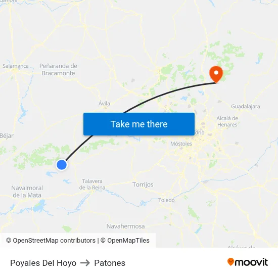Poyales Del Hoyo to Patones map