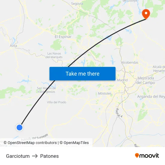 Garciotum to Patones map