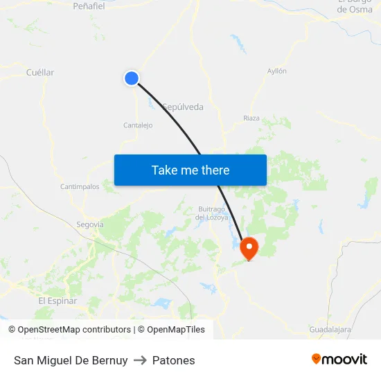 San Miguel De Bernuy to Patones map