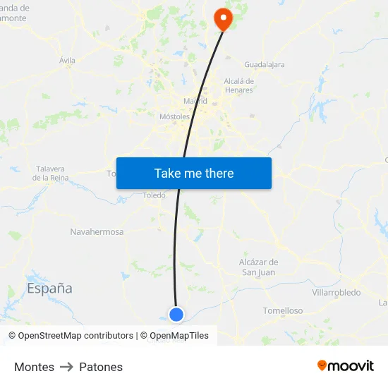 Montes to Patones map