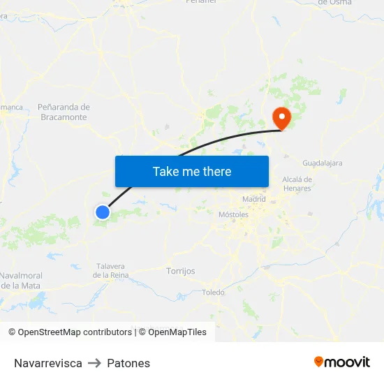 Navarrevisca to Patones map
