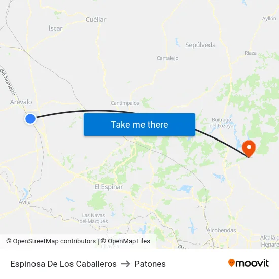 Espinosa De Los Caballeros to Patones map