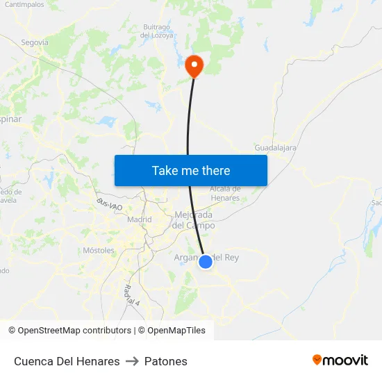 Cuenca Del Henares to Patones map