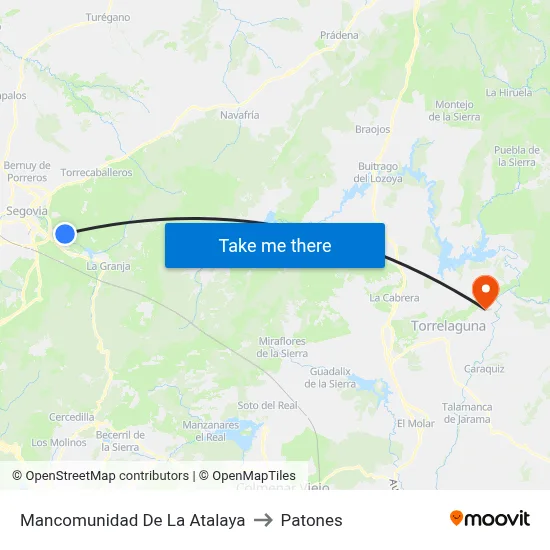 Mancomunidad De La Atalaya to Patones map