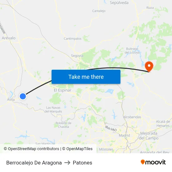 Berrocalejo De Aragona to Patones map