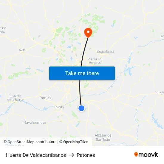 Huerta De Valdecarábanos to Patones map