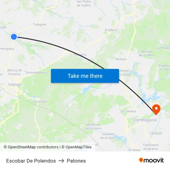 Escobar De Polendos to Patones map