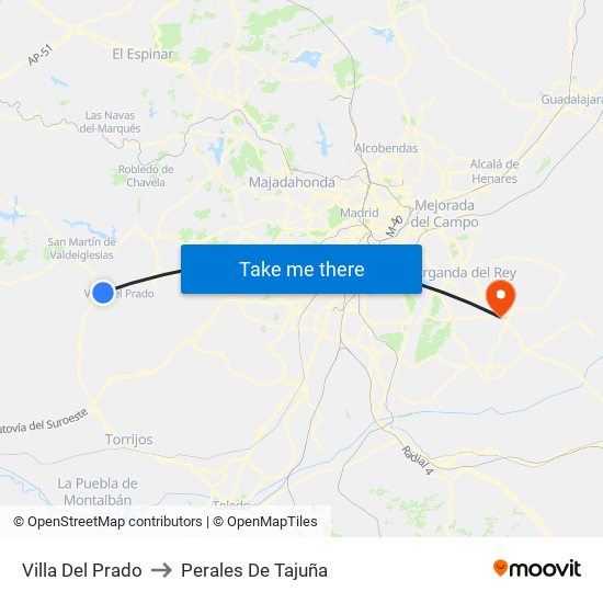 Villa Del Prado to Perales De Tajuña map