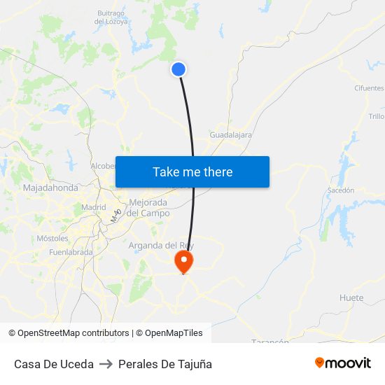 Casa De Uceda to Perales De Tajuña map