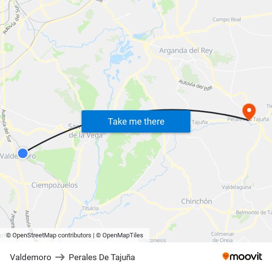 Valdemoro to Perales De Tajuña map