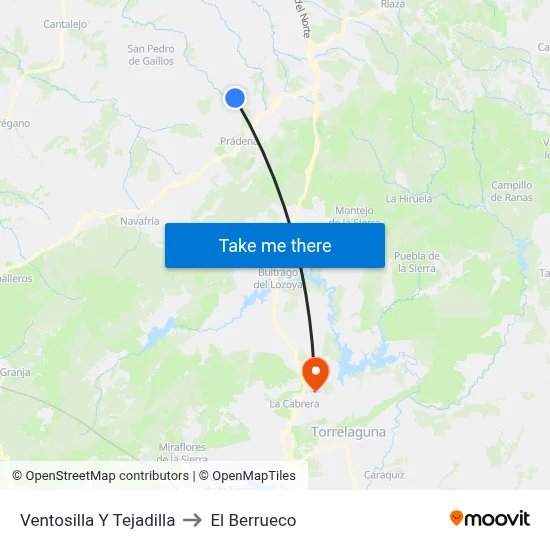 Ventosilla Y Tejadilla to El Berrueco map