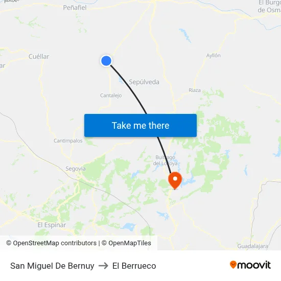 San Miguel De Bernuy to El Berrueco map